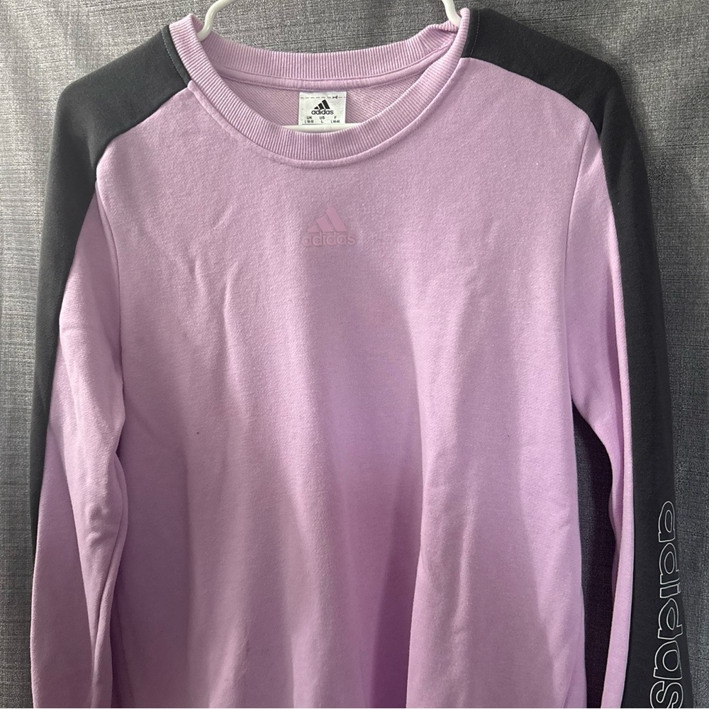 Adidas Lilac and Charcoal Crewneck